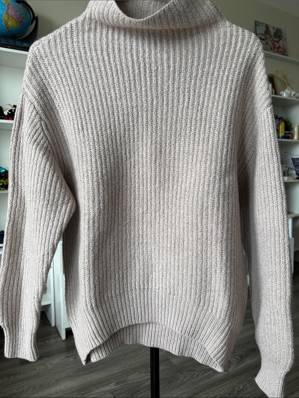 Wilfred Cream Ribbed Turtleneck Sweater